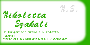 nikoletta szakali business card
